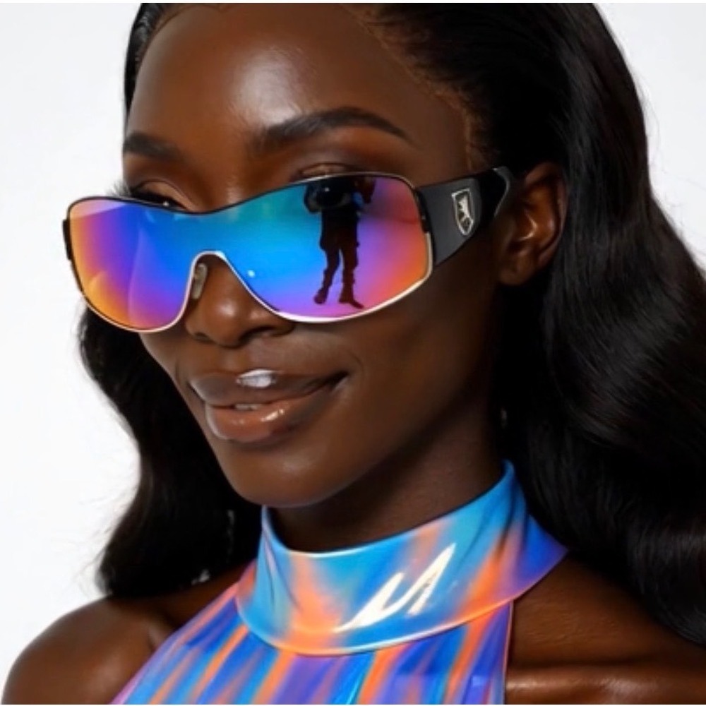 Sunglasses Women Fashion Mirrored Single Lens Driving Beach Sunnies UV400 Shades
